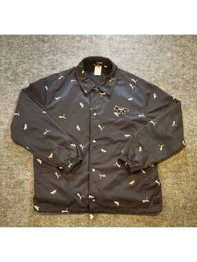 Puma x Maison Kitsune All-Over Print Fox Coach Jacket Black Size Large